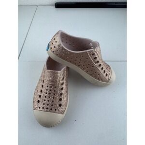 Native Kids‎ Jefferson Glitter Sparkle Slip On Clogs Sandals Size 8 Waterproof